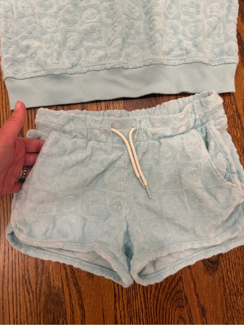 Old Navy Pale Blue Terry Hooded Lounge Set